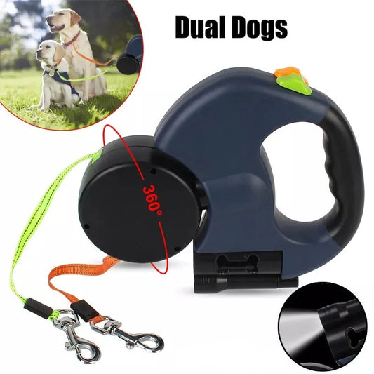 GlowFlex 2-in-1 Retractable Dog Leash