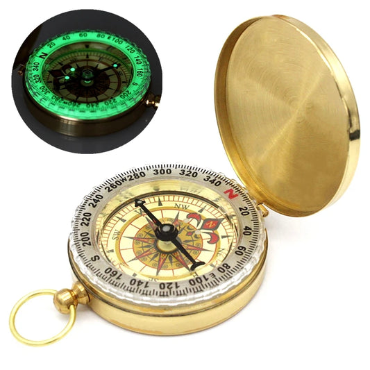 Golden Brass Portable Camping Compass