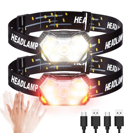 9-LED Motion Sensor USB Rechargeable Headlamp