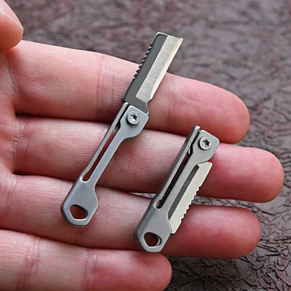 Stainless Steel Folding Mini Knife – Outdoor Camping Keychain