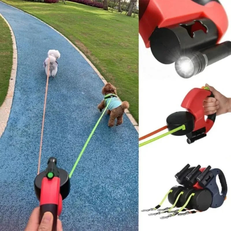 GlowFlex 2-in-1 Retractable Dog Leash