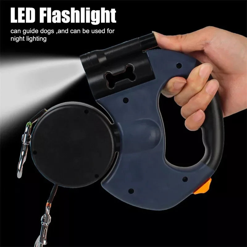 GlowFlex 2-in-1 Retractable Dog Leash